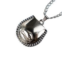 Colar Corrente Pingente Búzios Metal 2,5 cm Niquelado