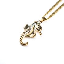 Colar Corrente Pingente Cavalo Marinho 3,8 cm Dourado Colar Corrente Pingente Cavalo Marinho 3,8 cm Dourado