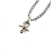 Colar Corrente Pingente Chupeta Ere 1,5 cm Niquelado