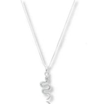 Colar Corrente Pingente Cobra Cravejada Zirconia Prata Pura Colar Corrente Pingente Cobra Cravejada Zirconia Prata Pura