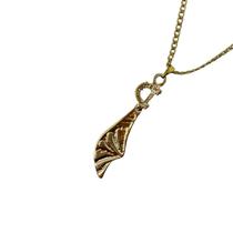 Colar Corrente Pingente Espada 3 Cm Metal Banhado Dourado