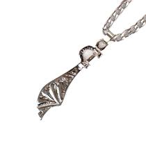 Colar Corrente Pingente Espada 3 cm Metal Niquelado