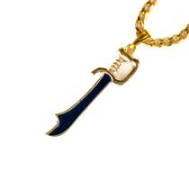 Colar Corrente Pingente Espada de Ogum 3,5 cm Dourado