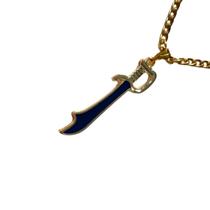 Colar Corrente Pingente Espada De Ogum 3,5 Cm Dourado