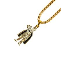 Colar Corrente Pingente Exu Capa Preta 3 cm Dourado Colar Corrente Pingente Exu Capa Preta 3 cm Dourado