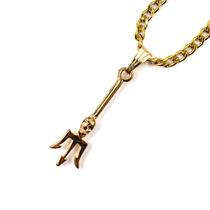 Colar Corrente Pingente Exu Tridente 3,20 cm Dourado Colar Corrente Pingente Exu Tridente 3,20 cm Dourado