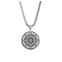 Colar Corrente Pingente Mandala Indiana Flor De Lótus Aço Inox Esotérica Colar Corrente Pingente Mandala Indiana Flor De Lótus Aço Inox Esotérica