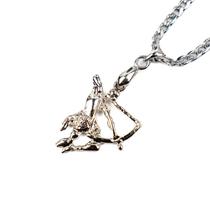 Colar Corrente Pingente Oxóssi 3 cm Niquelado