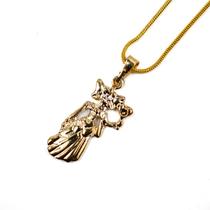 Colar Corrente Pingente Oxum Imagem 2,80 cm Dourada