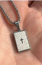 Colar Corrente Pingente Placa da Cruz Aço Inox - COR01 Colar Corrente Pingente Placa da Cruz Aço Inox - COR01