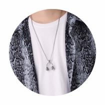 Colar Corrente Pingente Pop Fone Música Acessório Masculino