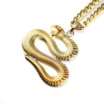 Colar Corrente Pingente Serpente 4,0 cm Dourada