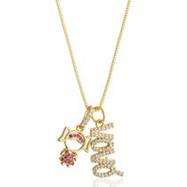 Colar Corrente Pingente Vovó Avó Vó Neta Banhado a Ouro 18K