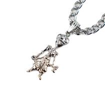 Colar Corrente Pingente Xangó Imagem 3,6 cm Níquel