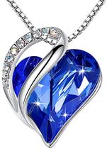 Colar Corrente Pinjente coração azul