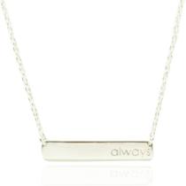 Colar Corrente Placa Sempre Always Prata 925 Colar Corrente Placa Sempre Always Prata 925