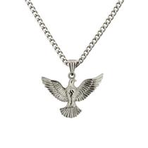 Colar Corrente Pomba Espírito Santo 2,5 Cm Metal Niquelado