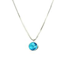 Colar Corrente Ponto Luz Zirconia Azul 5mm Prata Legitima 925 Colar Corrente Ponto Luz Zirconia Azul 5mm Prata Legitima 925