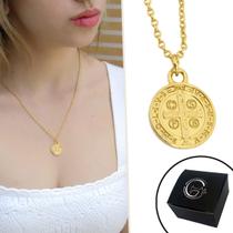 Colar Corrente São Bento Banhado a Ouro Proteção