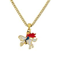 Colar Corrente São Jorge 3 Cm Metal Banhado Dourado