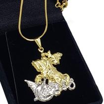 Colar Corrente São Jorge Banho De Ouro 18k 4731A