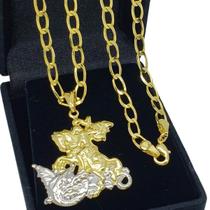 Colar Corrente São Jorge Banho De Ouro 18k 4731A