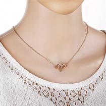 Colar Corrente Signos Aries com Pingente Estilo Dourado - Colar Corrente Signos Aries com Pingente Estilo Dourado -