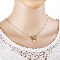 Colar Corrente Signos Touro com Pingente Estilo Dourado - Colar Corrente Signos Touro com Pingente Estilo Dourado -