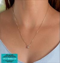 Colar corrente veneziana banhado a ouro 18k com Ponto de Luz Only Semijoias Colar corrente veneziana banhado a ouro 18k com Ponto de Luz Only Semijoias