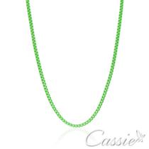 Colar Corrente Veneziana Colorida Fina Verde Neon