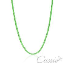 Colar Corrente Veneziana Colorida Fina Verde Neon