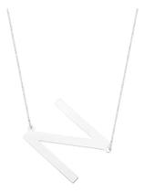 Colar Corrente Veneziana com Pingente Letra N 45cm