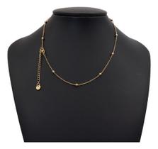 Colar Corrente Veneziana Dourado Ajustável Feminino Aço Inox