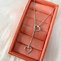 Colar Corrente Veneziana gravatinha coração Feminino 45cm