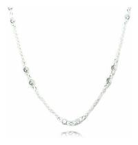 Colar Corrente Zirconia Branca Prata Maciça 925 105 Cm Colar Corrente Zirconia Branca Prata Maciça 925 105 Cm