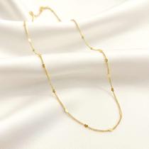 Colar correntinha mini corações lisos 60cm banhado a ouro 18k Colar correntinha mini corações lisos 60cm banhado a ouro 18k