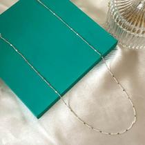 Colar correntinha mini corações lisos 60cm banhado a prata Colar correntinha mini corações lisos 60cm banhado a prata