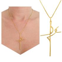Colar Correntinha Pingente Cruz Fé Banhado A Ouro 18k + Garantia e Caixinha
