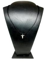 Colar Couro Cristo Prata 925
