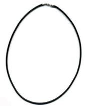 Colar Couro Natural Grego Com Fecho E Terminais Prata de Lei 40 centímetros