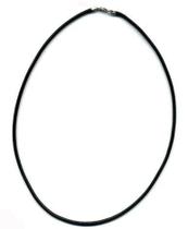 Colar Couro Natural Grego Preto 70 centímetros Fecho E Terminais Em Prata de Lei 925