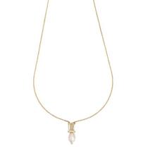 Colar Cristal Retangular Amarelo e Pérola Barroca