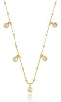 Colar Cristina Veneziana Com Mini bolinhas e Zircônias Redondas Cristal banhado em ouro 18k Colar Cristina Veneziana Com Mini bolinhas e Zircônias Redondas Cristal banhado em ouro 18k