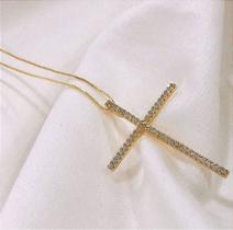Colar Cross - Dourado - Antialérgico