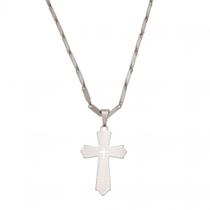 Colar Crucifixo com Pai Nosso em Inox
