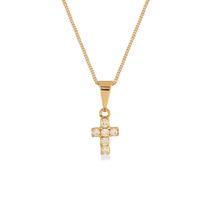 Colar Crucifixo Cravejado Banhado a Ouro 18K