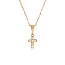 Colar Crucifixo Cravejado Banhado a Ouro 18K Colar Crucifixo Cravejado Banhado a Ouro 18K