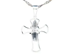 Colar Crucifixo Lemuria Pedra Natura Envolto Prateado Colar Crucifixo Lemuria Pedra Natura Envolto Prateado
