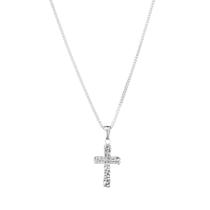 Colar Crucifixo masculino aço inoxidável prata, à Prova D'água, Suor e Alergia Não escurece