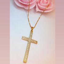 colar crucifixo zircônia colar crucifixo zircônia